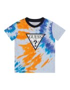 GUESS KIDS Tricou din bumbac cu imprimeu logo - Portocaliu/Albastru