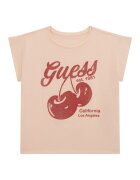 GUESS KIDS Tricou regular-fit din amestec de bumbac cu logo - Rosu inchis/Piersica