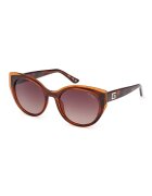 GUESS Ochelari de soare cat-eye cu detalii logo - Maro