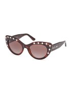 GUESS Ochelari de soare cat-eye cu strasuri - Maro