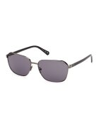 GUESS Ochelari de soare dreptunghiulari cu lentile uni - Negru/Argintiu