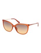 GUESS Ochelari de soare rotunzi cu logo - Portocaliu/Portocaliu stins