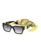 GUESS Ochelari de soare unisex patrati - Negru/Verde lime