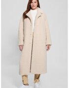 GUESS Palton lejer din material teddy - Bej deschis