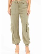 GUESS Pantaloni cargo conici din lyocell - Kaki