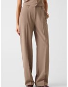 GUESS Pantaloni cu croiala dreapta si pliuri - Maro nisip
