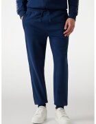 GUESS Pantaloni de trening cu benzi logo laterale si snur - Albastru indigo