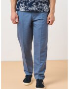 GUESS Pantaloni din amestec de in si bumbac - Albastru prafuit
