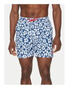 GUESS Pantaloni scurti de baie cu model floral si buzunare
