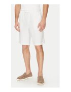 GUESS Pantaloni scurti din amestec de in si bumbac - alb