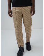 GUESS Pantaloni slim fit cu monograma - pentru fitness - Maro camel