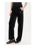 GUESS Pantaloni uni cu banda si snur in talie