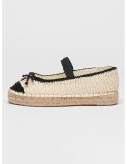 GUESS Pantofi loafer din material textil cu elastic - Negru/Maro deschis