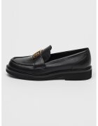 GUESS Pantofi loafer din piele cu logo - Negru