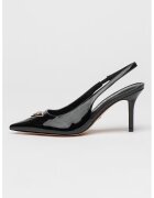 GUESS Pantofi slingback cu toc stiletto si aspect lacuit - Negru