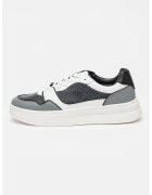 GUESS Pantofi sport cu imprimeu logo - Alb/Gri carbune