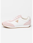 GUESS Pantofi sport cu insertii din piele intoarsa - Alb/Roz prafuit
