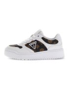 GUESS Pantofi sport cu monograma - Alb/Maro
