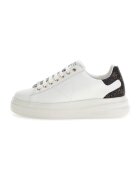 GUESS Pantofi sport de piele cu garnituri de piele ecologica - Alb/Maro inchis
