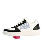 GUESS Pantofi sport de piele cu insertii de piele intoarsa - Alb/Negru