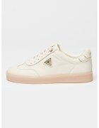 GUESS Pantofi sport de piele cu siret - Auriu/Alb fildes