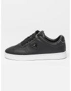 GUESS Pantofi sport de piele cu siret - Negru/Argintiu