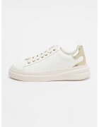 GUESS Pantofi sport de piele cu sireturi - Alb/Auriu
