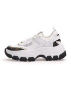 GUESS Pantofi sport de piele ecologica cu aspect masiv - Alb/Maro