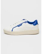 GUESS Pantofi sport de piele ecologica cu logo - Alb/Albastru royal