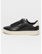 GUESS Pantofi sport de piele ecologica cu logo - Alb fildes/Negru