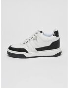 GUESS Pantofi sport de piele ecologica cu logo - Alb/Negru