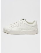 GUESS Pantofi sport de piele ecologica cu logo - Alb optic