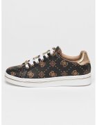 GUESS Pantofi sport de piele ecologica cu model - Auriu/Maro inchis/Maro nisip