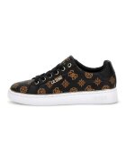 GUESS Pantofi sport de piele ecologica cu monograma - Negru/Maro
