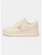 GUESS Pantofi sport de piele ecologica si material textil - Maro nisip
