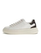GUESS Pantofi sport de piele ecologica si piele - Alb/Maro
