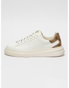 GUESS Pantofi sport de piele ecologica si piele - Maro/Alb optic