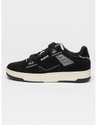 GUESS Pantofi sport de piele intoarsa cu logo Vincent - Negru stins/Alb murdar