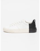 GUESS Pantofi sport de piele si piele ecologica cu detaliu contrastant - Alb/Negru