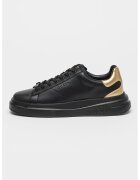 GUESS Pantofi sport de piele si piele ecologica cu platforma Elbina - Auriu/Negru