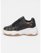 GUESS Pantofi sport demiwedge cu garnituri logo - Negru/Maro