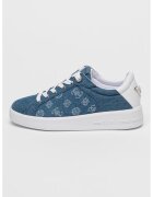 GUESS Pantofi sport din denim cu logo - Albastru inchis/Alb optic