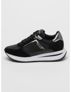GUESS Pantofi sport din material textil cu garnituri din piele intoarsa - Negru