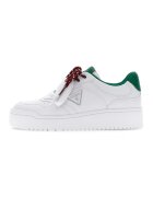 GUESS Pantofi sport din piele ecologica cu sireturi duble - Alb/Verde