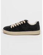 GUESS Pantofi sport din piele intoarsa decorati cu strasuri - Negru