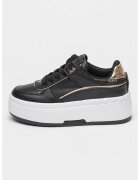 GUESS Pantofi sport flatform cu sireturi - Auriu/Negru