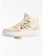 GUESS Pantofi sport high-top de piele - Alb fildes