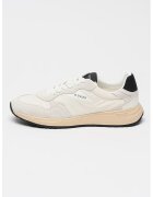 GUESS Pantofi sport low-cut cu garnituri din piele intoarsa - Gri deschis/Alb murdar