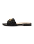 GUESS Papuci cu garnituri de piele - Negru