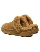 GUESS Papuci dama COGNA - piele naturala - model Unika3 - culoare bej